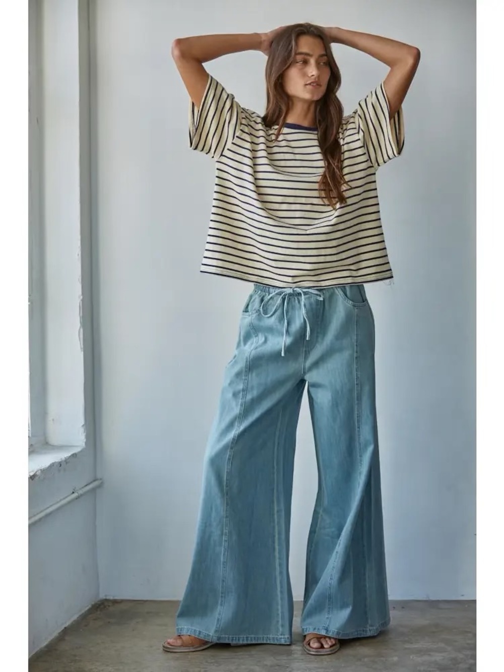 By Together Light Blue Wide Leg Denim Jeans